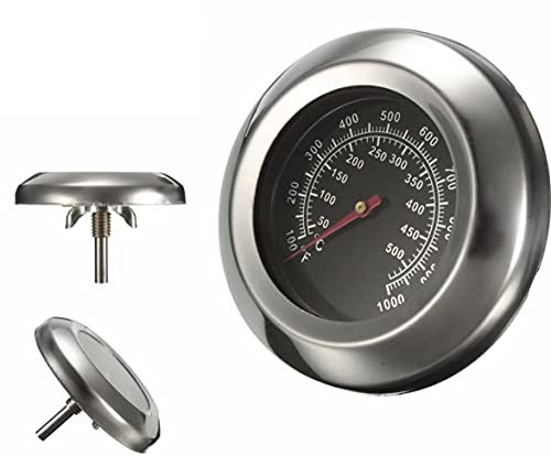 Termometro per Barbecue Affumicatore Forno Grill 50-550 Gradi Nero Inox