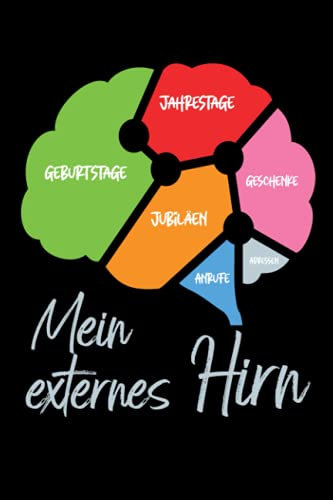 Mein externes Hirn: Lustiger Geburtstagskalender I Jahresunabhängig I Mit Eventplaner & Adressbuch I Für Familie & Freunde