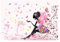 WallArena - Vlies Fototapete Kinderzimmer 312x219 cm Mädchen Fee Rosa Blumen Schmetterlinge für Kinder - Fototapeten Tapeten für Kinder Kindertapete - Vliestapete Wandtapete Tapete 3D Effekt