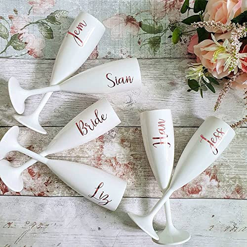 Flûte À Champagne Blanche Personnalisée, Cadeau De Fête De Mariage, Flûte De Demoiselle D'Honneur, Fête De Poule, Gobelet En Acrylique, Coupe À Vin, Enterrement De Vie De Jeune Fille, Blanc, T