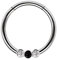 Piercing Smooth Segment Ring, Clicker mit DREI Steinen klar-schwarz in 1,2 x 8 mm