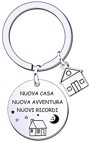 EAWEN Portachiavi Prima Casa - Regalo di Inaugurazione per Uomini e Donne - Nuova Avventura - Chiave per Amicizia