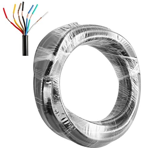 SPARKMOTO 5M Cavo Elettrico per Rimorchio 7 Fili,Cavo Tondo per Cablaggio di Presa e Spina Rimorchio,Cavo Elettrico multipolare 7 Conduttori Cavo per rimorchio Auto,Cavo rimorchio per Le luci a LED