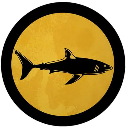 Hai Magnet rund mit Flaschenöffner in Warnschild-Optik Haifisch Magnet rund mit Flaschenöffner für den Kühlschrank zum Befestigen von Fotos, Postkarten oder Haushaltsplan für alle