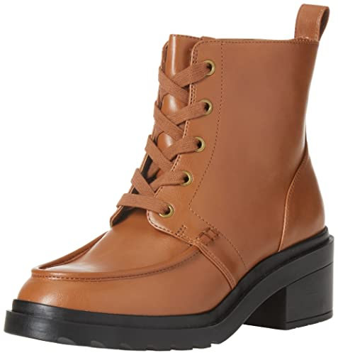 Amazon Essentials Stivali con zeppa interna Donna, Nero Tan, 44.5 EU Larga