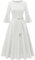 Robes d’église Blanches pour Les Femmes 2024 Robes Formelles Vintage pour Mariage invité Cloche Manche Homecoming Robe pour Les Femmes Blanc L