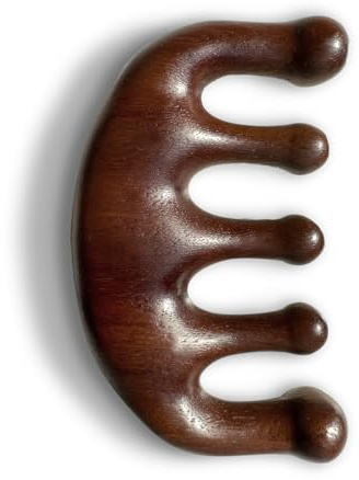 Cureder Wooden Scalp Massager - Handmade 100% Natural Green Sandalwood Wide Tooth Combs - Wood Massage Comb & Sandalwood Comb for Luxurious Hair Care