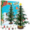 Christmas Advent Calendar 2024,24 Days Countdown Advent Calendar, Wooden Tabletop Christmas Tree with 28 Ornaments Decoration,Xmas Gifts for Boys,Girls and Kids