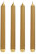 COMFORDER Stabkerzen Set, 4x Tafelkerzen einfarbig + gerippt, 20cm, 7 Stunden Brenndauer (Gold)
