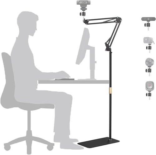 AYIZON Webcam Floor Stand, Metal Webcam Floor Holder compatible with Logitech C920 StreamCam C930 C922 C925e C615 Brio 4K