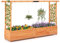 GOPLUS Lit de Jardin Surélevé avec Treillis, Jardinière Surélevée en Bois avec Toit Suspendu pour Plantes Grimpantes, Fleurs, Trous de Drainage pour Jardin, Terrasse (200x44x114cm)