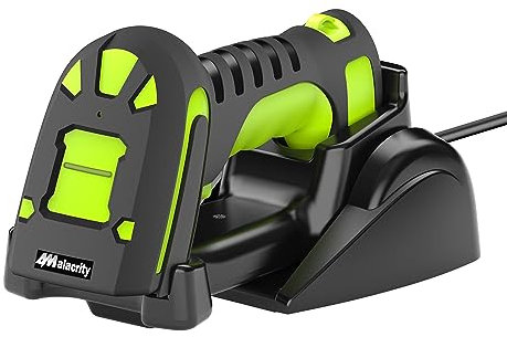 Alacrity Barcode-Scanner mit kabellosem Aufladen, 1D/2D Symbologien, Global Shutter-Scan-Sensor, 433 MHz kabellose Langstrecken- und Bluetooth-Konnektivität, industrieller stoß- und staubdichter, grün
