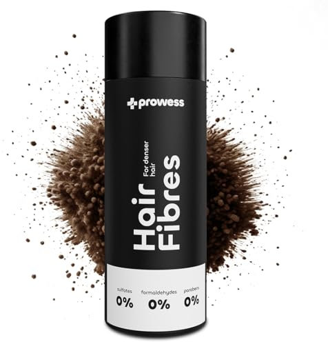 Prowess Streuhaar Ansatzpuder - Natürliches Haarpuder zur Haarverdichtung für Frauen und Männer - Farbe Hellbraun - Ansatzspray für sofortige Fülle, Haaransatz kaschieren, Hair fibers, 27,5g