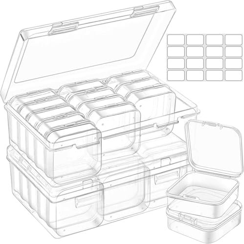 Hanlintk Perlen-Organizer,30 Stück, kleine transparente Perlen-Aufbewahrungsbehälter aus Kunststoff,Bastel-Organizer und Aufbewahrung für Schmuckherstellung