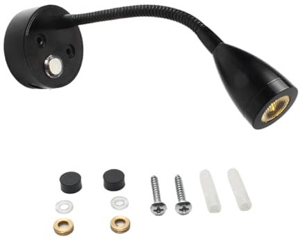 Allayu Kostengünstige Für Boots LED Leseleuchte für Innen und Außenbereiche, ABS Leselampe, Wandleuchte, Wohnmobil Scheinwerfer Lampen Spot, 12 V, Schwarz