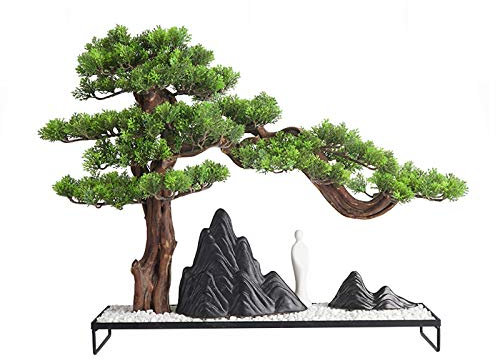 FGDIUCVN Künstlicher Bonsai-Baum, künstlicher Bonsai, Wacholderbaum, Steingartenpflanze, Bonsai, künstliche Zimmerpflanzen für Zuhause, Büro, Innenbereich, Schaufensterdekor, SIM