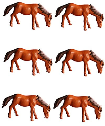 CAXUSD 6stücke Miniatur-Pferde Ornamente Aus Hochwertigem Resin Für Gartendekoration Und Tischdeko Farblich Gemischt Für Miniaturgärten Für Familie Und Freunde