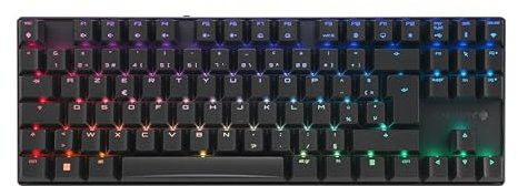 CHERRY MX 8.2 TKL Wireless, Tastiera da Gioco Senza Fili Senza Tasto Numerico, Francese AZERTY, Bluetooth, 2,4 GHz e Cavo, Interruttori MX2A RED, Nero, Nero - senza Valigia di Trasporto
