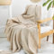 Milam London Überwurfdecke aus Baumwolle, weiche Überwürfe für Sessel, Sofa, Sofa, Einzelbett, Beige, 170 x 200 cm