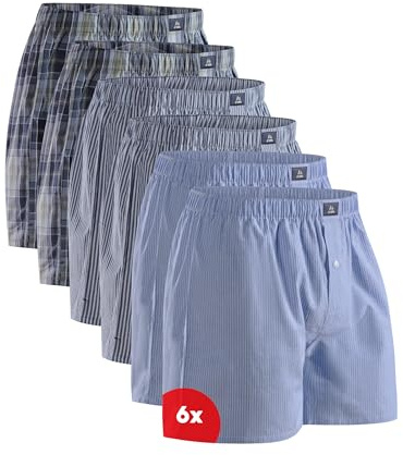 DANISH ENDURANCE American Boxershorts, 4er & 6er Pack, Blau/Streifen, M