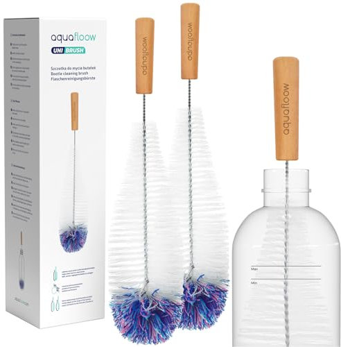 Aquafloow Bottle Brush for SodaStream Crystal Glass Bottles | Cleaning Soda Cleaning Brush | Bottle Cleaner Bottle Brush for Glass Carafe, Soda Bottles, Baby Bottles, Drinking Bottles, Pack of 2