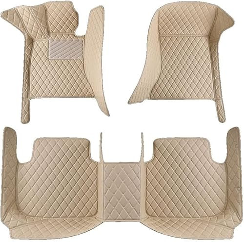 VIPORF Leder Auto Fussmatten für Mercedes Benz Classe Clase E Klasse E Class Sedan W212 2009 2010-2015, Allwetter Wasserdicht Antirutsch Tragen Teppiche Schutzpolster Bodenmatten ZubehöR,Beige