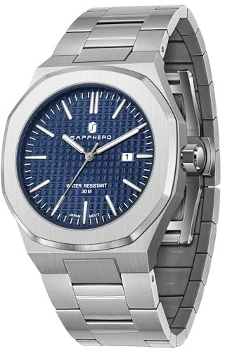 SAPPHERO Herren Uhren Armbanduhr für Männer 50M wasserdichte Uhr Uhren für Männer Mode Sport Geschäftlich Datum Zeit Geschenkbox Geschenk