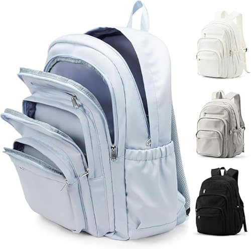 pectodox Rucksack Damen Herren, Leichter Schulrucksack Teenager Mädchen Jungen, Wasserabweisend Uni Rucksack mit Vielen Fächern,Groß Casual Daypacks Travel Schulrucksäcke(Blau)