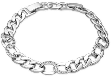 LUXENTER Dunko Rhodium Finish Bracelet