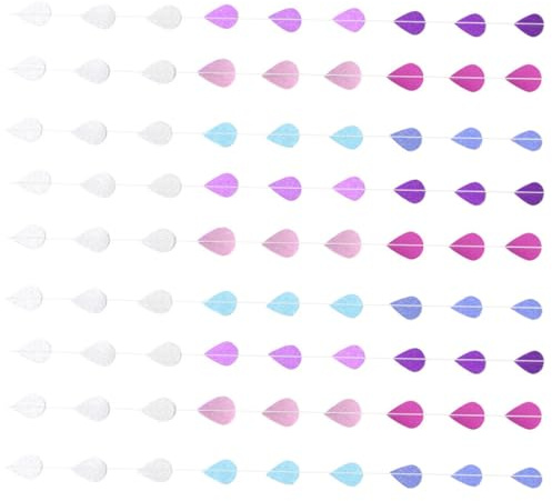 SHINEOFI 9 Stück Wasser Tropfen Girlanden aus Papier als Dekorative Deckenhänger für Hochzeiten und Partys Funkelnde Hintergrunddekoration Fertige Anwendung