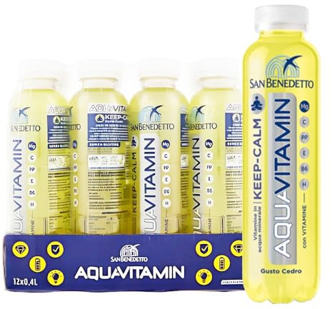 Italian Gourmet Bundle Vitaminwasser Getränk Zitrone Cedro 12 x 40 cl San Benedetto Aquavitamin Keep Calm Erfrischungsgetränk mit Vitaminen und Magnesium + Italian Gourmet Polpa