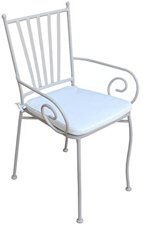 Sessel aus Eisen taupe mit Kissen für Outdoor Garten, Veranda, Restaurant, Eisdiele Bar Hotel Albergo