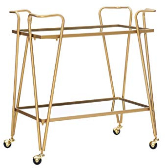 Linon Gina Mid-Century Barwagen, goldfarben