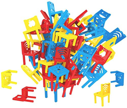 deAO 36 Stücke Stuhlstapel-Brettspiel, Stuhl Gleichgewicht Spiel: Gleichgewichtsspiel für die Ganze Familie, Mini Stacking Multiplayer Balance Spiel, Kinder Spielzeug