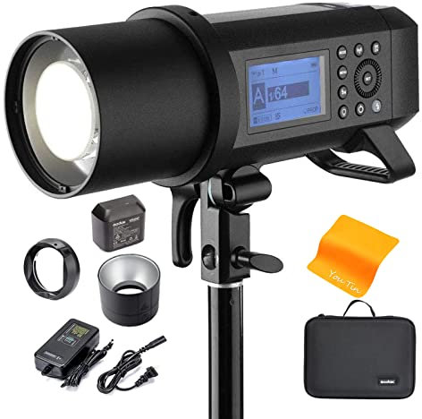 Godox AD400Pro 400W TTL Flash 2.4G HSS GN72 1/8000s mit Li-Ion-Batterie All-in-One Outdoor Flash Strobe Light Monolight 30W LED Modellierlampe für Canon Fujifilm Sony Nikon Olympus Panasonic