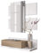 Habitdesign Flur mit Schublade und Spiegel, Eingangsmöbel, Modell Tekkan, Ausführung in Artik White und kanadischer Eiche, Maße: 75 cm (Breite) x 116 cm (Höhe) x 29 cm (Tiefe)