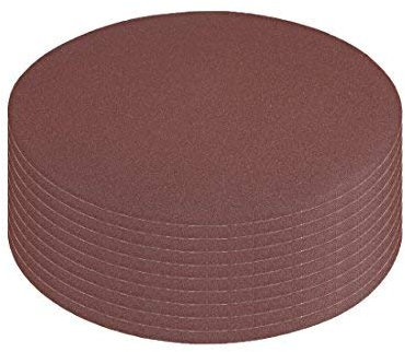 10 pièces 8,6 pouces disque et crochet disque de ponçage 150 grains flocage papier de verre pour ponceuse à orbite aléatoire brun