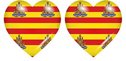 Akachafactory 2X Sticker Aufkleber Flaggen Flagge Fahne Herzen Ibiza