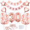 Décoration 30 Ans Femme - Rosegold Ballons Confettis, Bannière et Accessoires pour Anniversaire