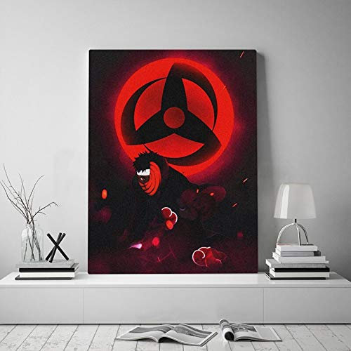 Tpqoaa Moderne Vintage Bild Poster Print Leinwandbild Leinwand Plakat Deko Bild Uchiha Obito Sharingan 50x66cm Für das Wohnzimmer,Büro,Küche,Badezimmer,Schlafzimmer