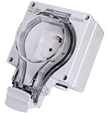 Aufputz Deuchtraum Schuko Steckdosen 1-fach IP66 auch wenn Stecker im Betrieb ist (1-fach Schuko Steckdose IP66)