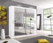A.C. Milan German Modern Double Mirror sliding door wardrobe with LED Light Width 100cm/120cm/150cm/180cm/203cm/250cm (White, 120 CM)
