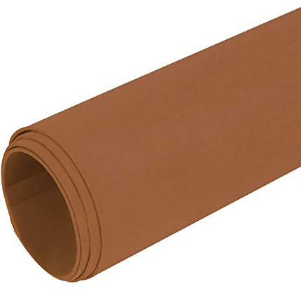 Moosgummi 90cm breit ab 0,5m 23 Farben Schaumgummi PE Schaumstoff Basteln Stoff, gerollter Versand, Farbe:hellbraun