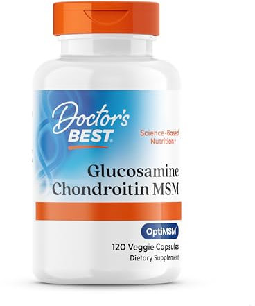 Doctor's Best, Glucosamine-Chondroitin MSM, avec OptiMSM, 120 Gélules, Sans Soja, Sans Gluten, Sans OGM