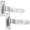 Infinity Decor Hook and Band Hinges Straight/Cranked/Adjustable - for Garden or Garage Gates - Galvanised (2xCranked Hinges, 8 Inch)
