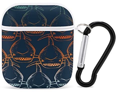Airpods-Hülle Shark Sea Predator Muster Airpod Hard Case Cover Kopfhörerhüllen Für Apple Airpods1 Airpods2
