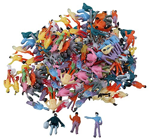 Mxfans Maßstab 1:200 gemischte Miniatur bemalte Modellfiguren für Miniaturszenen 200 Stück