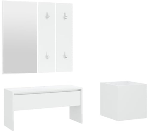 vidaXL Hallway Furniture Set White Engineered Wood