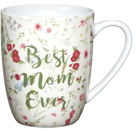 Best Mom Mug - Muttertag Porzellan Tasse 320ml - Love Best Mom ever (Best Mom Ever - Light Flowers)