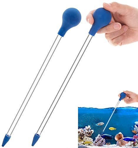 Coral Feeder 30cm Lange Pipette Acryl Meeresfisch Riff Fütterungsröhrchen Flüssigdünger Futterspender für Fischen, Korallen, die Meisten Aquariumorganismen 2 Stück (Blau)